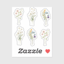 Sticker Boho Chic Floral Custom-Cut Vinyl