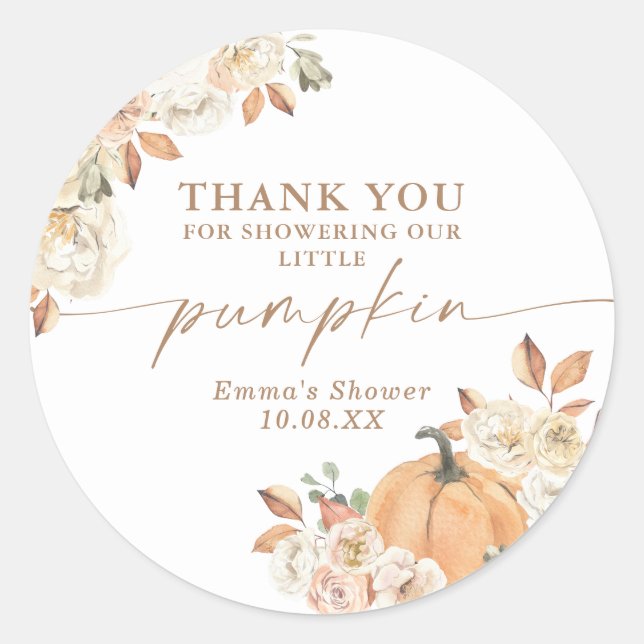 Sticker Boho Fall Citrouille Merci Favoriser (Devant)