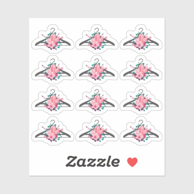 Sticker Boho Floral Crystals Vêtements cintre Mode (Feuille)