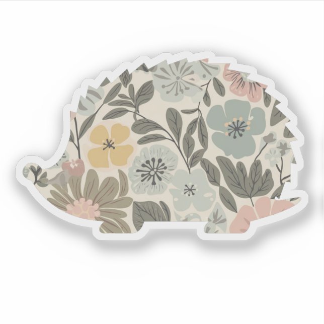 Sticker Boho Floral Hedgehog (Devant)