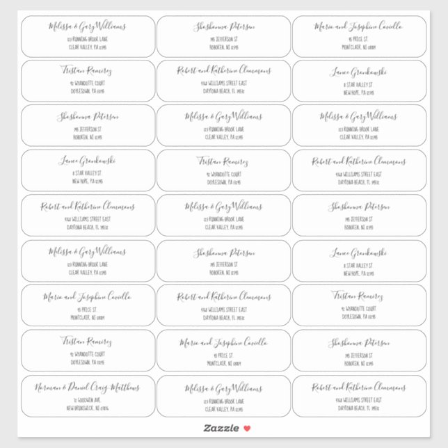 Sticker Boho Style Script Lettrage de l'adresse de l'invit (Feuille)