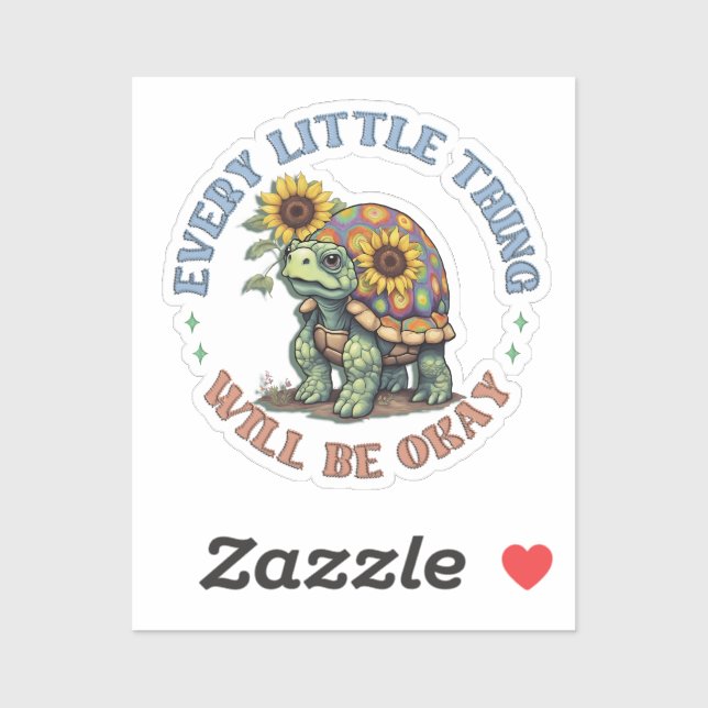 Sticker Boho Turtle Every little Thing positivity  Hippie  (Feuille)