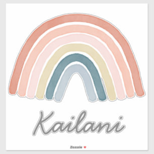 Sticker Boho Watercolor Rainbow et nom