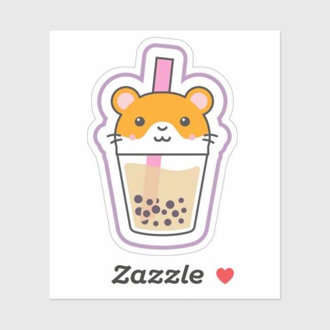 Sticker Boisson au hamster Boba (Feuille)