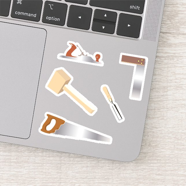 Sticker Boîte à outils pour le travail du bois (Détail)
