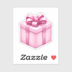 Sticker Boîte cadeau rose Emoji