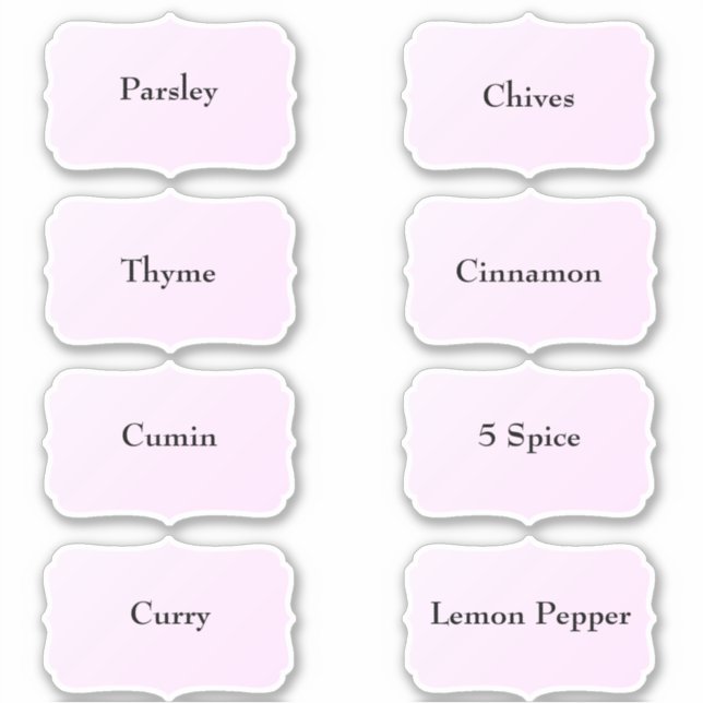 Sticker Boîtier de spice étanche Élégant Black Pantry Étiq (Devant)