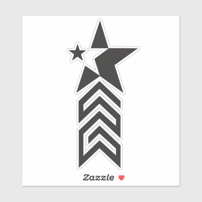 Sticker Bold Black Geometric Star (Feuille)