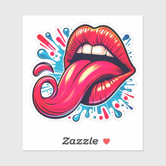 Sticker Bold Lips Showcase Creative Art (Feuille)