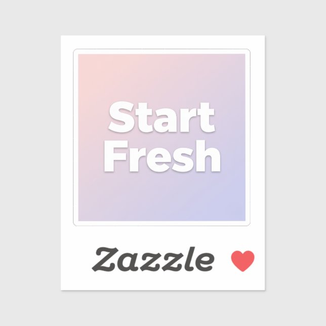 Sticker Bold 'Start Fresh' Pastel Motivational New Year  (Feuille)