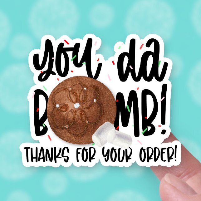 Sticker Bombe de cacao Chocolat chaud Merci pour la comman (Créateur téléchargé)