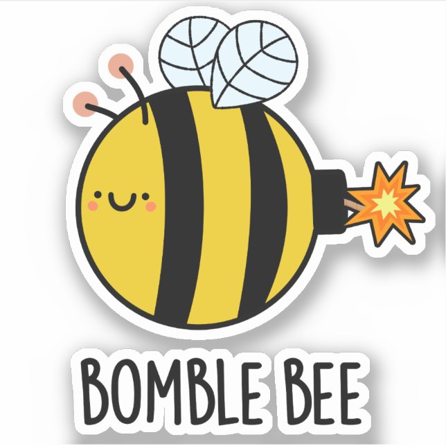 Sticker Bomble Bee Funny Bumblebee Bomb Pun (Devant)