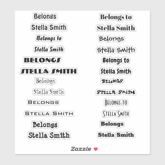 Sticker Bon à lire écriture manuscrite nom personnaliz (Feuille)