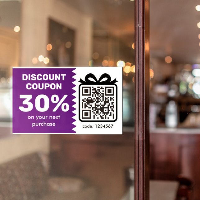 Sticker Bon de réduction numérique avec code QR et logo (Créateur téléchargé)