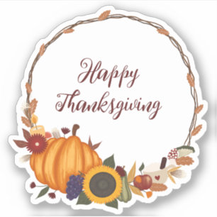 Sticker Bon thanksgiving Fall Wreath