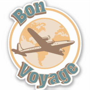 Sticker Bon voyage Voyage Voyageons dans le monde design