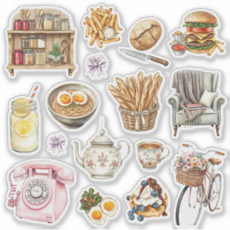 Sticker Bonheur esthétique : Pack d'autocollants minimalis