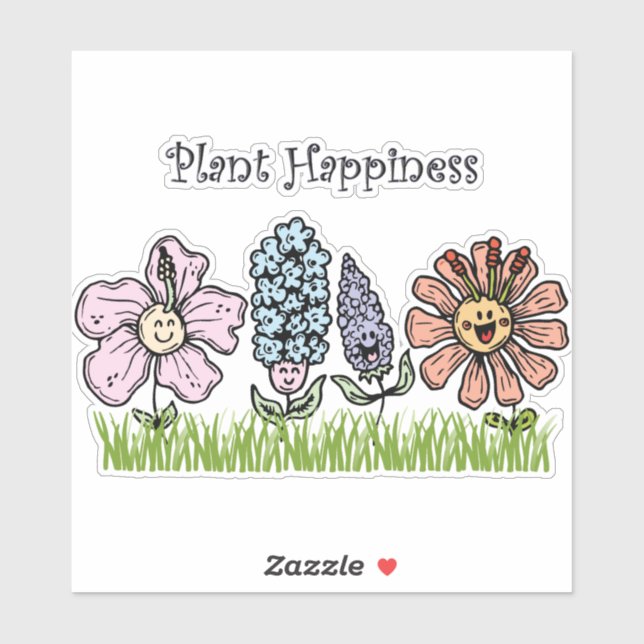 Sticker Bonheur plante (Feuille)