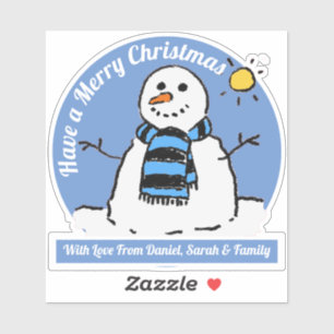 Sticker Bonhomme de neige avec message de Noël !