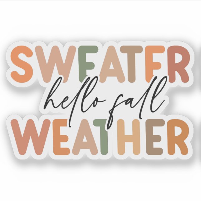 Sticker Bonjour automne | Météo du sucre (Devant)