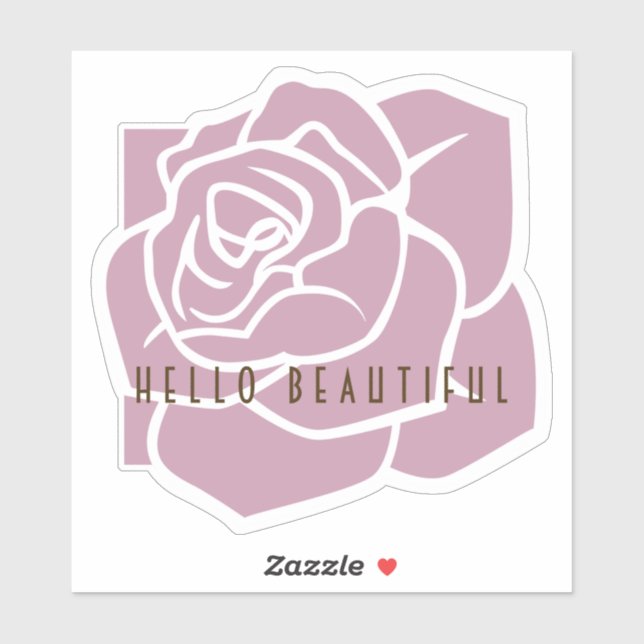 Sticker Bonjour Belle - Simple Moderne Rose Rose Rose Flor (Feuille)