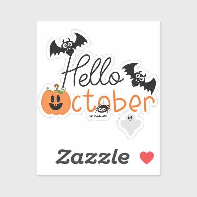 Sticker Bonjour octobre (Feuille)