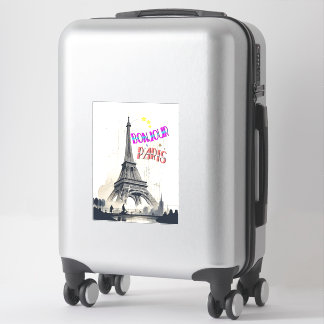 Sticker Bonjour Paris coloré