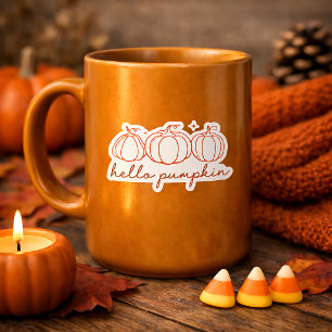 Sticker Bonjour Pumpkin Contour Découpe sur mesure 