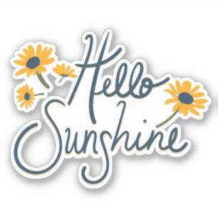 Sticker Bonjour Sunshine Daisy Flowers Motif