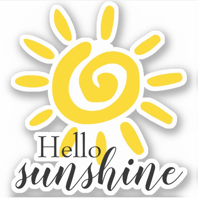 Sticker Bonjour Sunshine | Vinyle coupé sur mesure (Devant)
