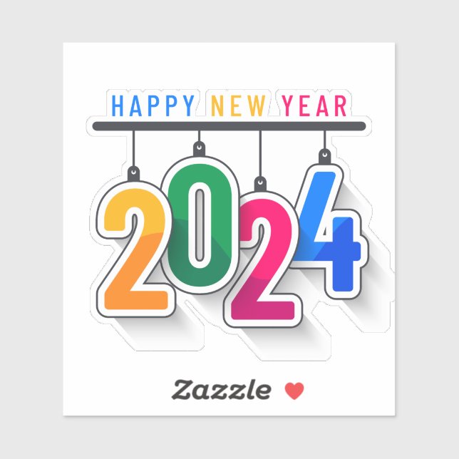 Sticker Bonne année 2024 (Feuille)