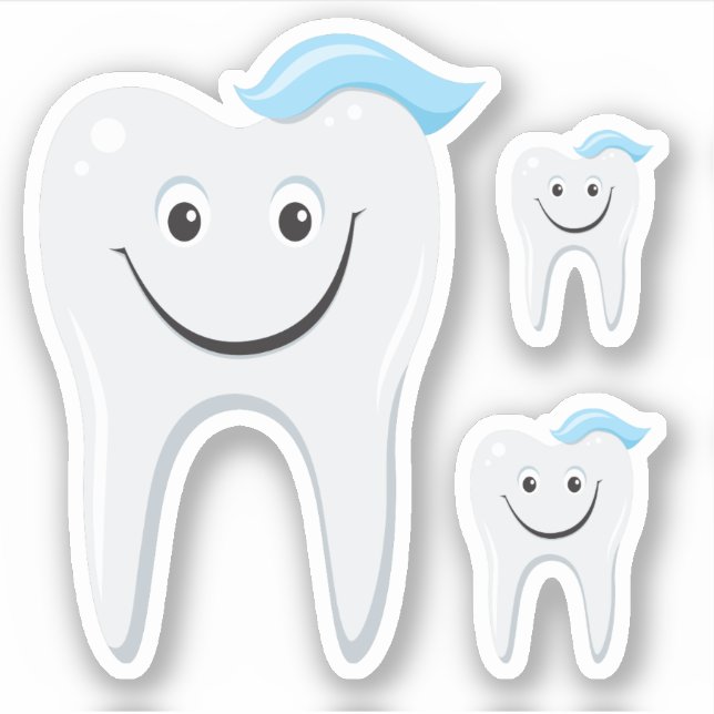 Sticker Bonne dent avec dentifrice (Devant)