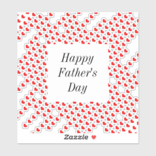 Sticker Bonne Fête des pères Red Heart Motifs Personnalisé