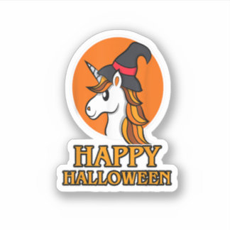 Sticker Bonne Halloween Unicorne Pour Les Filles Halloween