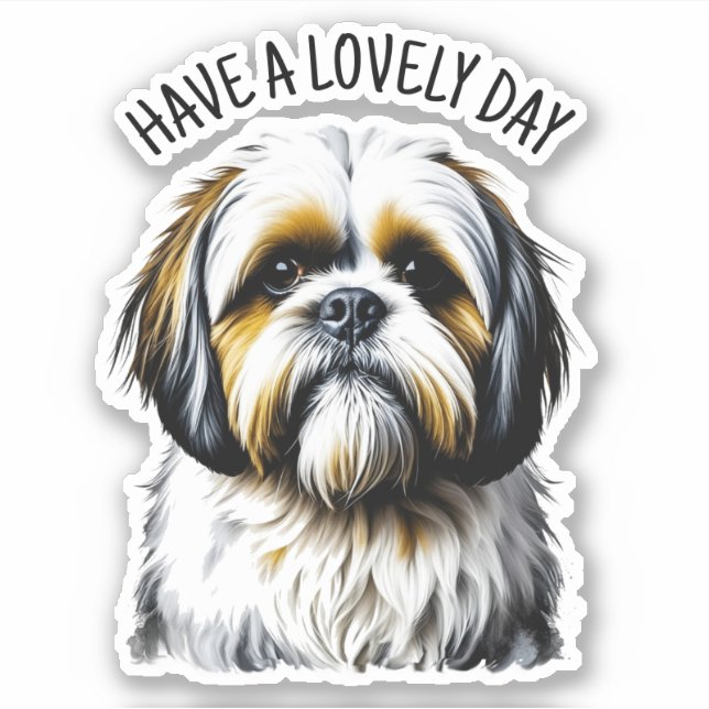 Sticker Bonne journée | Cute Shih Tzu (Devant)