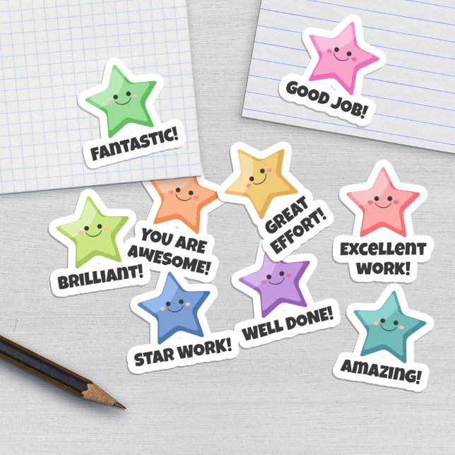Sticker Bonne Rainbow Stars Bon Travail Étudiant (Créateur téléchargé)