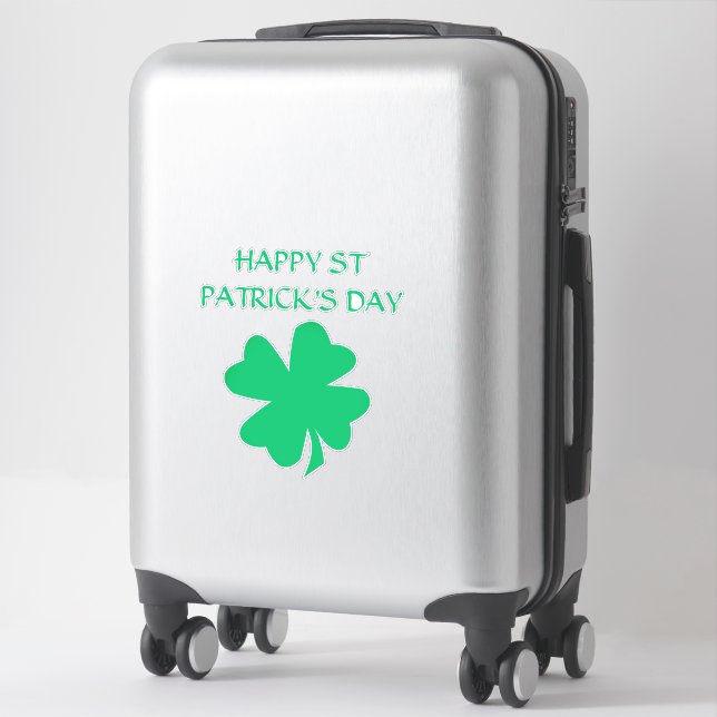 Sticker Bonne St Patrick's Day 2024 Irish Shamrock Leaf (Sur valise)