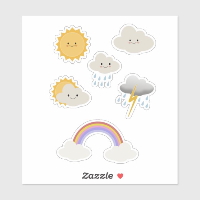 Sticker Bonnes icônes météo (Feuille)