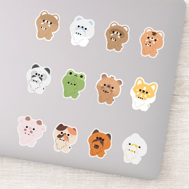 Sticker Bons animaux heureux (Détail)