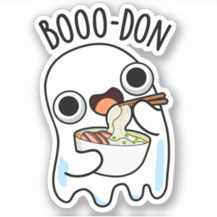 Sticker Boo-don Funny Ghost Udon Pun