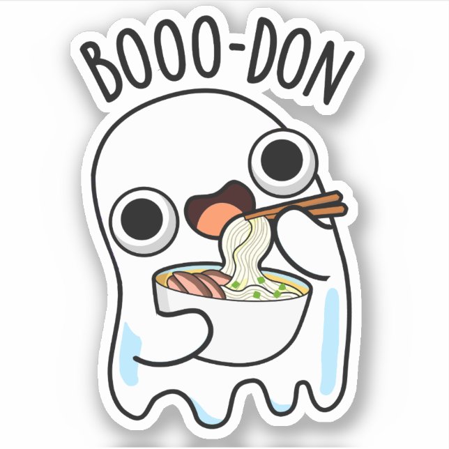 Sticker Boo-don Funny Ghost Udon Pun (Devant)