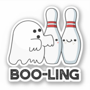 Sticker Boo-ling Funny Halloween Bowling Ghost Pun