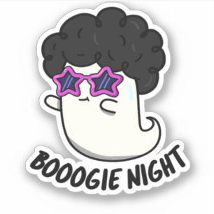 Sticker Boogie Night Cute Halloween Disco Ghost Pun Stick