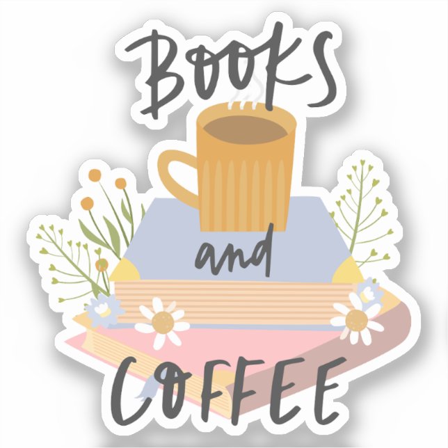 Sticker Book Sticker, Books and Coffee, Cadeaux (Recto)