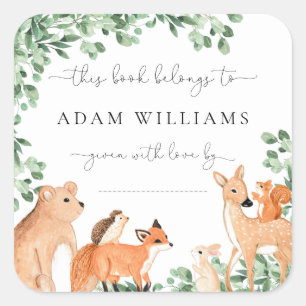 Sticker Bookplate Blanc pour animaux de bois