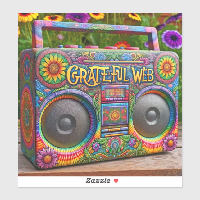 Sticker Boombox Web gracieux (Feuille)