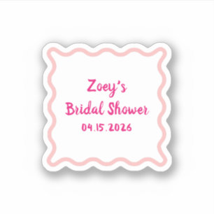 Sticker Bordure ondulée rose dessinée à la main pour une d