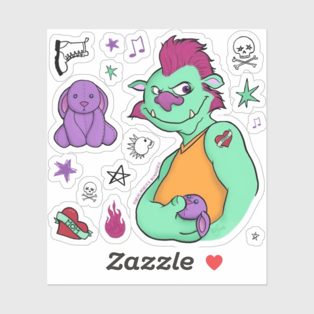 Sticker Boris, le monstre, jeu d'autocollants (Feuille)