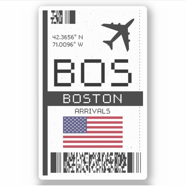 Sticker BOS Boston, United States Airport Boarding Pass (Devant)