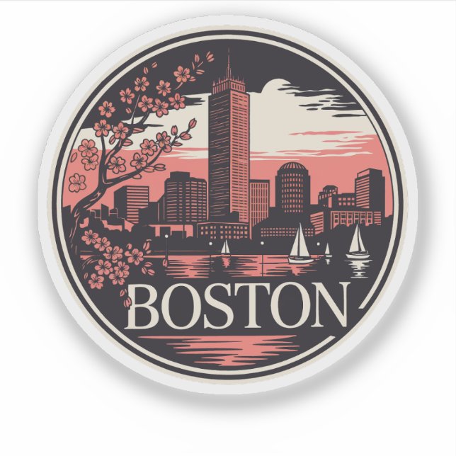 Sticker Boston City Massachusetts USA (Devant)